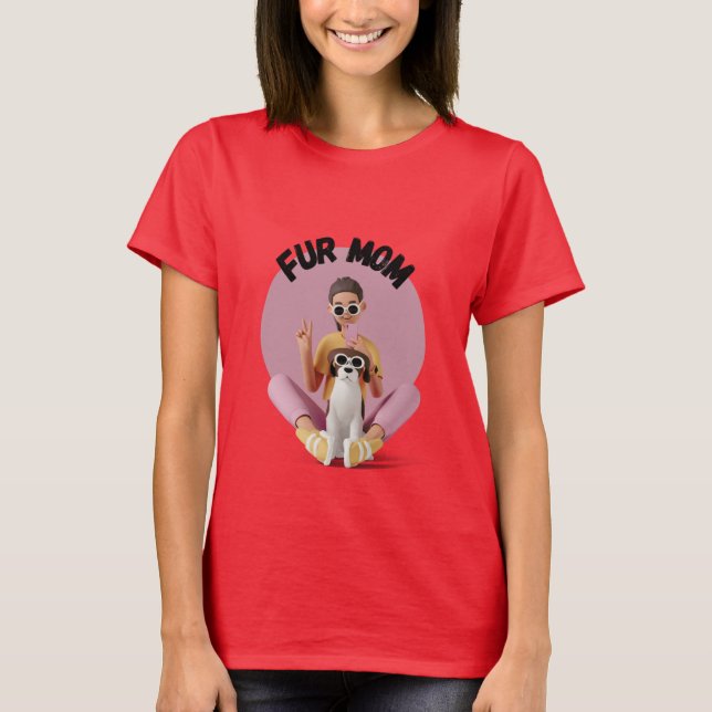 T-shirt Maman Fur tendance - Montrer l'amour pour  (Devant)
