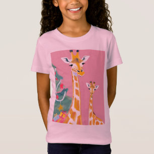 T-Shirt Maman girafe et bébé