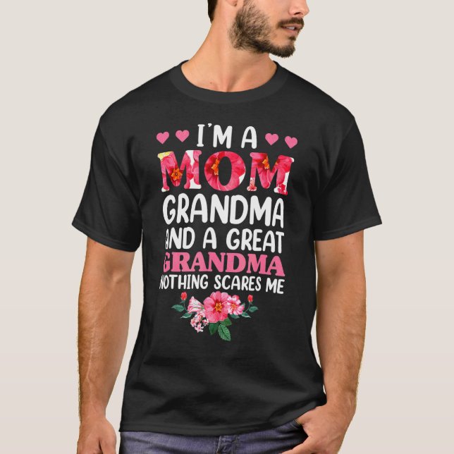 T-shirt Maman Grand-mère Grand-grand-mère Floral pour les  (Devant)