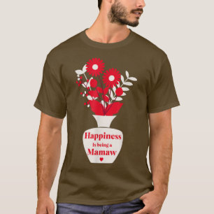 T-shirt Maman Grand-Mère Le Bonheur Floral Est Être Un Mam