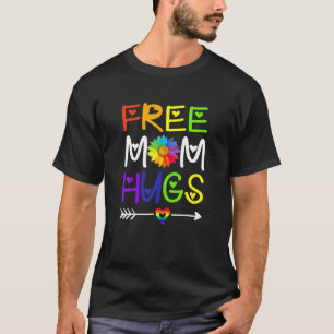 T-shirt Maman Hugs Daisy Rainbow Heart Mois de la fierté L