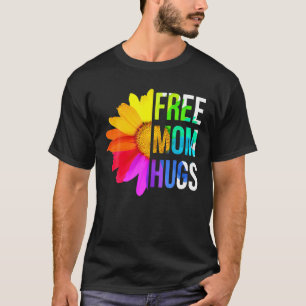 T-shirt Maman Hugs Gay pride LGBT Daisy Rainbow Flower