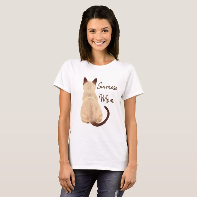 T-shirt Maman Kitty de chat siamois de Sasha semblant la (Devant entier)