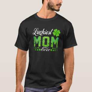T-shirt Maman la plus chanceuse jamais jumelé famille Sain