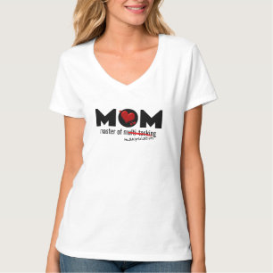 T-shirt Maman maître du multitâche Imprimer Femme V-Neck