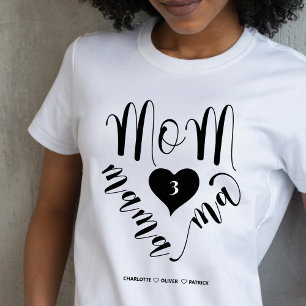 T-shirt Maman Mama Ma Coeur Les enfants s'appellent T-shir