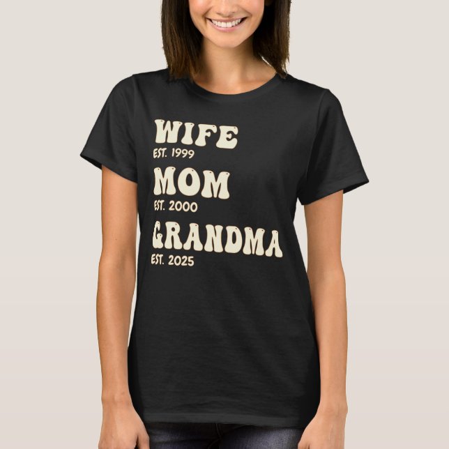 T-shirt Maman Maman Femme Grand-mère personnalisée Est. An (Devant)