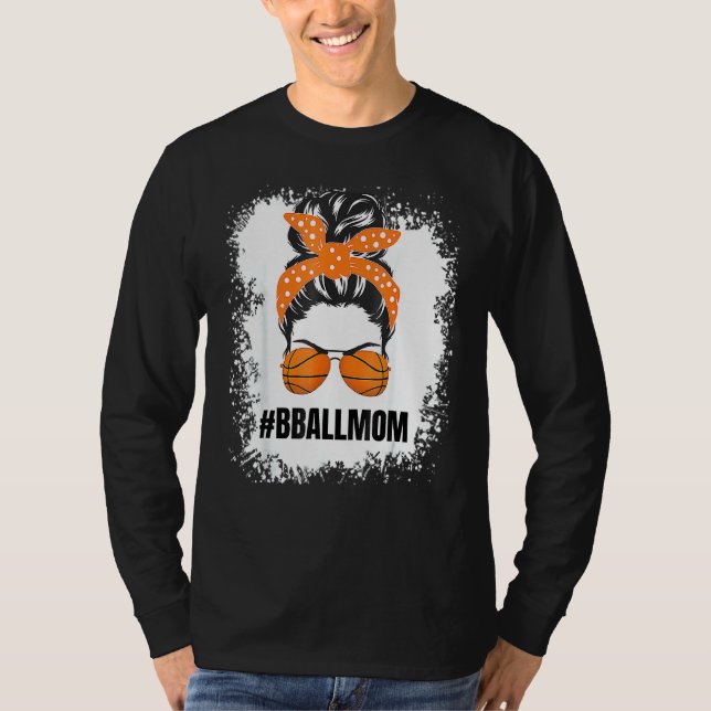 T-shirt Maman Messy Bun Fier Mama Basketba Basketba (Devant)