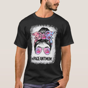 T-shirt Maman Messy Bun Hair Happy Mother's Bleached Pagea