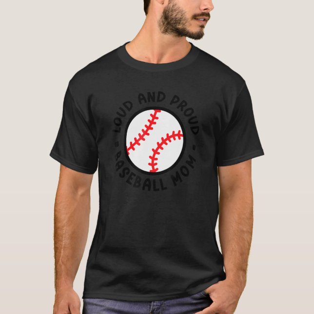 T-shirt Maman Mignonne De Baseball Forte Et Fière (Devant)
