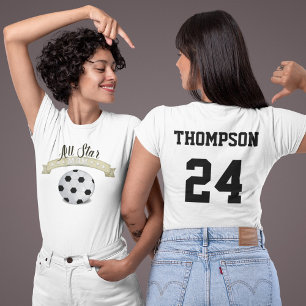 T-shirt Maman mignonne Whimsical All Star Soccer Vintage S