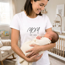 Maman Moderne Minimaliste Écrite en Noir