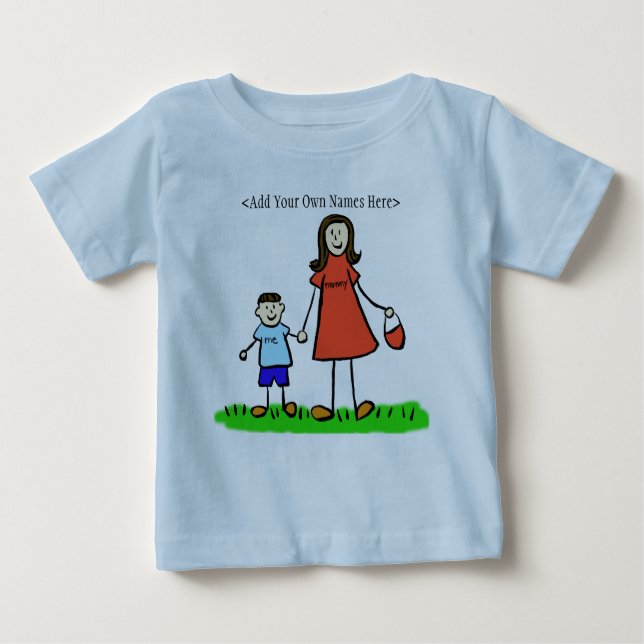 T-shirt maman & moi (Brunette - Noms Customisés) (Devant)