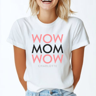 T-shirt Maman   Mother's Day Name Modern Pink Super Cute