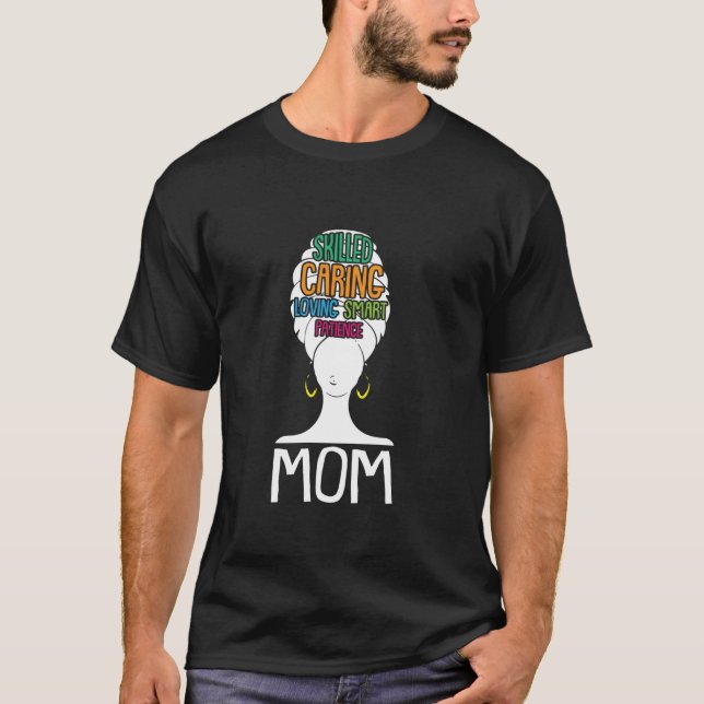 T-shirt Maman noire Afro cheveux naturels Melanin Pride ma (Devant)