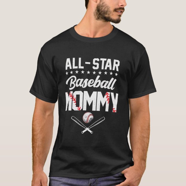 T-shirt Maman Of The Birthday Boy Shirt All Star Baseball (Devant)