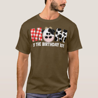 T-shirt Maman of the Birthday For Boy Cow Farm 1er anniver