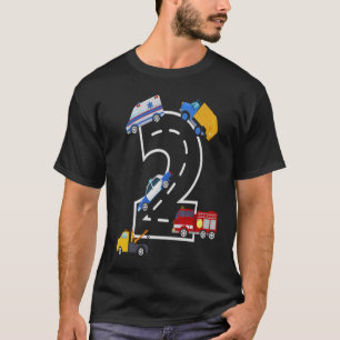T-shirt Maman ou papa Camions d'anniversaire 2e J'ai 2 ans