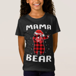 T-Shirt Maman Ours Dabbing Pajama de Noël avec chapeau de