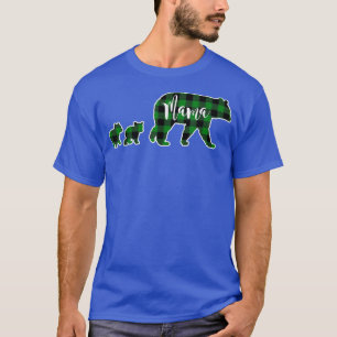 T-shirt Maman Ourse avec deux 2 oursons Noir Vert Buffalo 