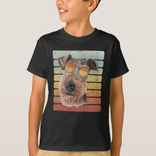 T-shirt Maman Papa Airedale Terrier Rétro Vintage Coucher 