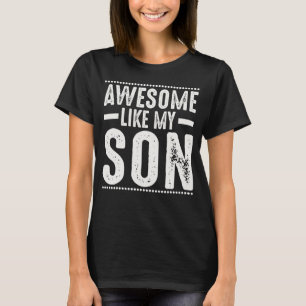 T-shirt Maman Papa Cite Awesome Comme Mon Fils Joyeux Père