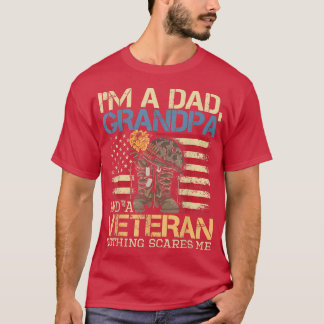 T-shirt Maman Papa Grand-Père Et Un Vétéran Grand-Père Pap