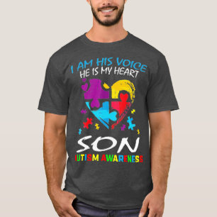 T-shirt Maman Papa Je Suis Sa Voix Il Est Mon Coeur Fils A