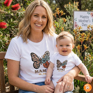 T-shirt Maman Papillon Cadeau pour Nouvelle Maman Femmes A