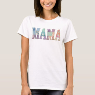 T-shirt Maman Patchwork Fleurs Lettre Cadeau Mignon pour l