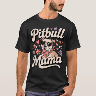 T-shirt Maman Pitbull drôle - Art pour femmes filles Pitbu