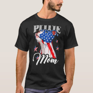 T-shirt Maman Pittie du 14 juillet Drapeau Américain Chien