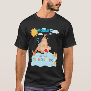 T-shirt Maman Plage Anniversaire Été Anniversaire Océan Fa