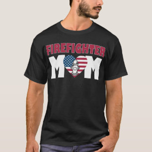 T-shirt Maman pompier Mère soutien la ligne rouge fine F