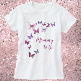 T-shirt Maman Pour Être Un Petit Baby shower Papillon
