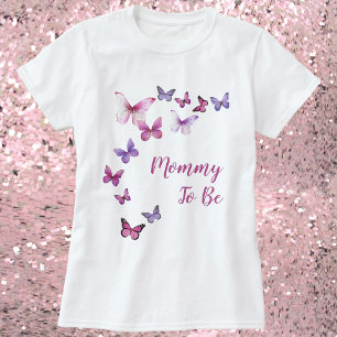 T-shirt Maman Pour Être Un Petit Baby shower Papillon