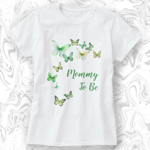 T-shirt Maman Pour Être Un Petit Baby shower Papillon