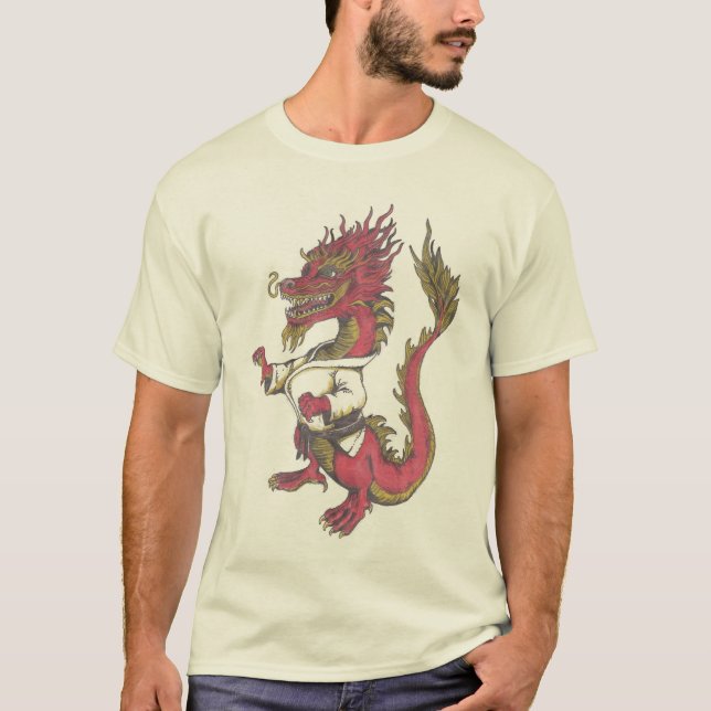 T-shirt Maman psychopathe de judo--Dragon (Devant)