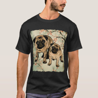 T-shirt Maman Pug adorable et bébé Pug - Grande Mère