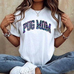 T-shirt Maman Pug - animal coloré léopard