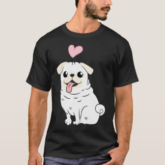 T-shirt Maman Pug - Design de silhouette de Pug en détress