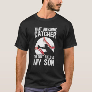 T-shirt Maman receveur de baseball fière Maman receveur de