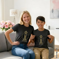 MAMAN Reine de ma vie, Écriture Dorée Échiquier No