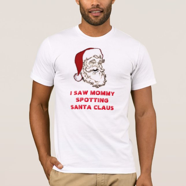 T-shirt Maman repérant le père noël (Devant)