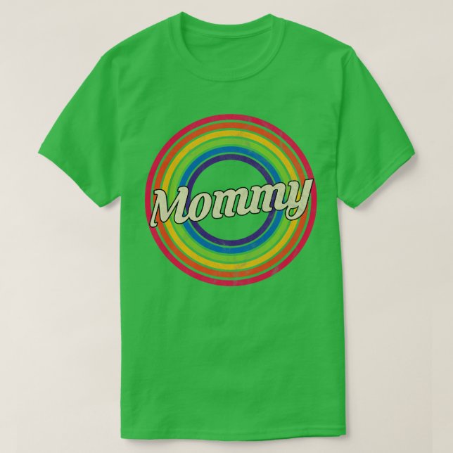 T-shirt Maman Retro Arc en ciel style défraîchi (Design devant)