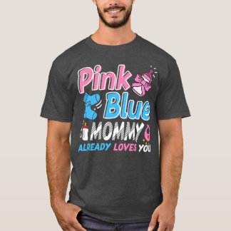 T-shirt Maman Rose Ou Bleue Aime Toi Bébé Genre Révéler