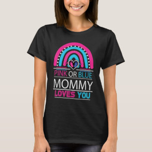 T-shirt Maman Rose Ou Bleue Aime Toi Bébé Genre Révéler Pa