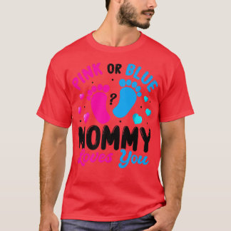 T-shirt Maman Rose Ou Bleue Vous Aime Bébé Genre Revea