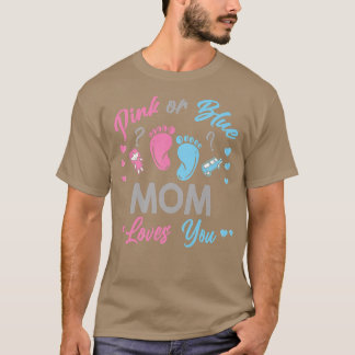 T-shirt Maman Rose Ou Bleue Vous Aime Révéler Le Sexe