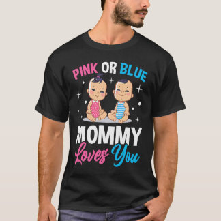 T-shirt Maman Rose Ou Bleue Vous Aime Sexe Révéler Announc